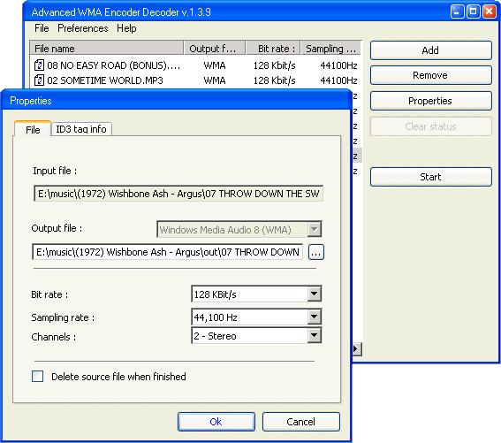 WMA Encoder - Decoder Screenshot